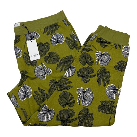 Goodfellow & Co Joggers Mens‎ XL Green Botanical Tropical Fleece Casual Beach - Picture 1 of 7